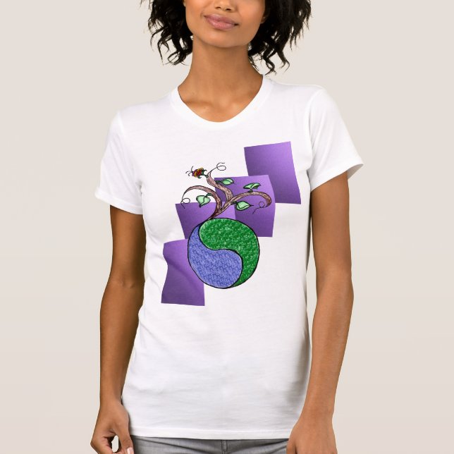 Camiseta Yin verde e Yang (Frente)