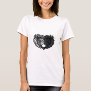 Camiseta Yin Yang Animal Art, Batalha de Leões