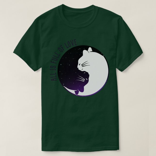 Camiseta Yin Yang Cat (Frente do Design)