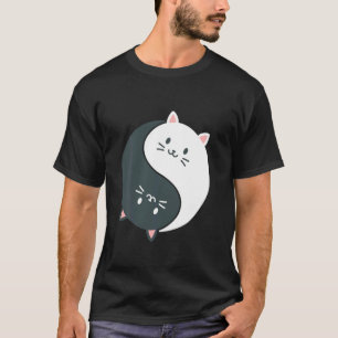 Camiseta Yin Yang Cat Animal Feline Yin Black Cat Yang Whit