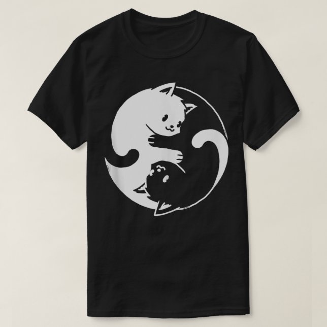 Camiseta Yin Yang Cat Shirt I Love Cats Gift for Cat Lover (Frente do Design)