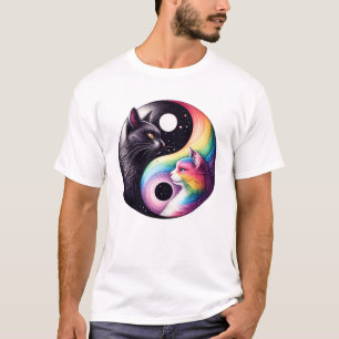 Camiseta Yin Yang Cat Transgender Pride LGBT Gay Lésbica