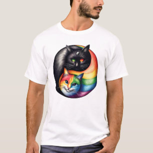 Camiseta Yin Yang Cat Transgender Pride LGBT Gay Lésbica 2