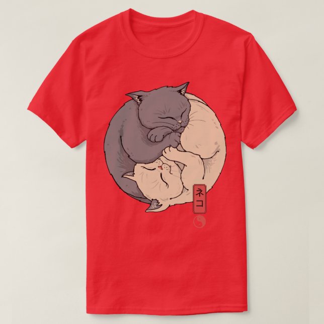 Camiseta Yin Yang Cats (Frente do Design)