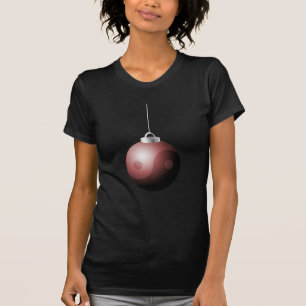 Camiseta Yin Yang Christmas Ball em vermelho