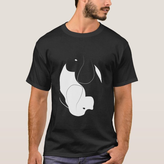 Camiseta Yin Yang Cocker Spaniel Funny Dog Símbolo Zen T- (Frente)