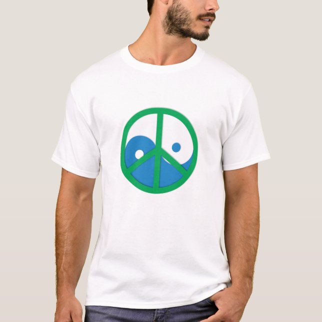 Camiseta Yin-Yang com sinal de paz (Frente)