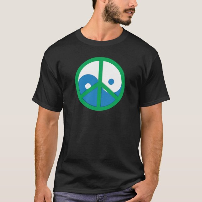 Camiseta Yin-Yang com sinal de paz (Frente)