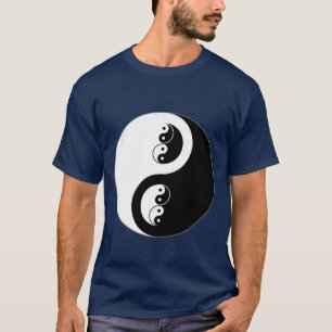 Camiseta Yin Yang em azul escuro