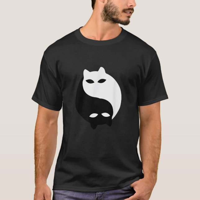 Camiseta Yin Yang Funny Cat Yoga Zen Cat Owner Lover Cat (Frente)