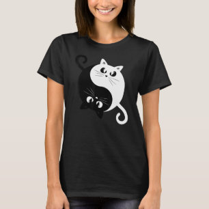 Camiseta Yin Yang Gats Engraçados Gatinhos Bonitos Ying Yan