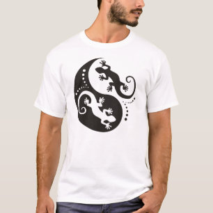 Camiseta YIN & YANG Geckos preto + sua ideia
