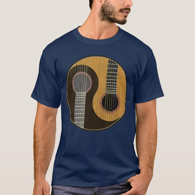 Camiseta Yin Yang Guitarist Cool Musician Music Lover Guita (Frente)