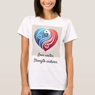 Camiseta Yin Yang Heart - Love Unites, Resistência Encontra