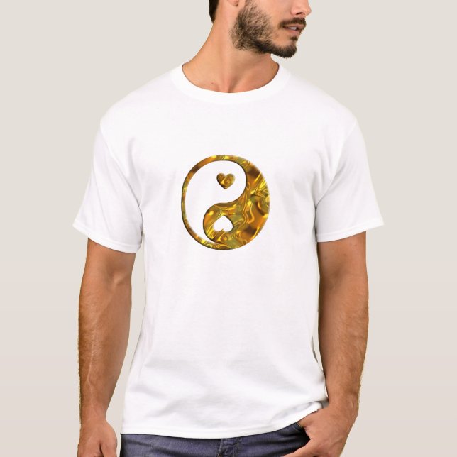 Camiseta Yin & Yang / Hearts gold (Frente)