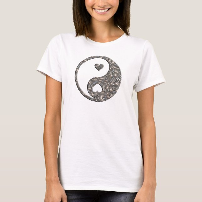 Camiseta Yin & Yang / Hearts SILVER (Frente)