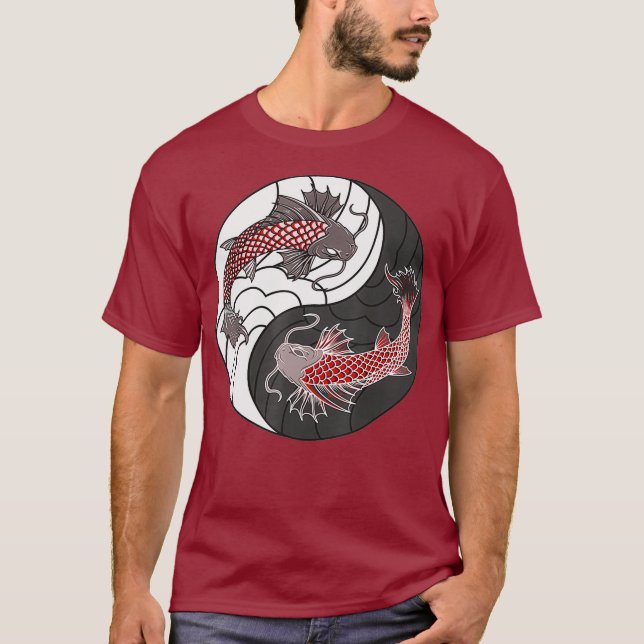 Camiseta Yin Yang Japonês Koi Fish (Frente)