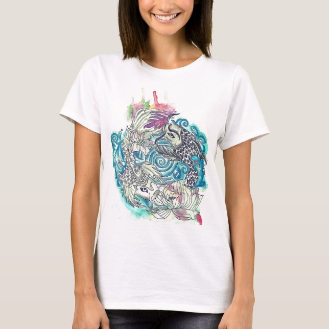 Camiseta Yin Yang Koi Fish (Frente)