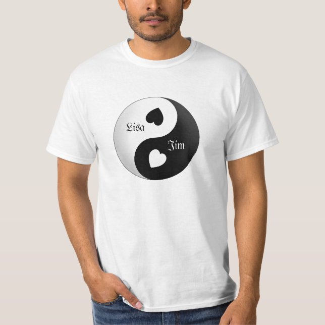 Camiseta Yin Yang Love Shirt Personalizado (Frente)