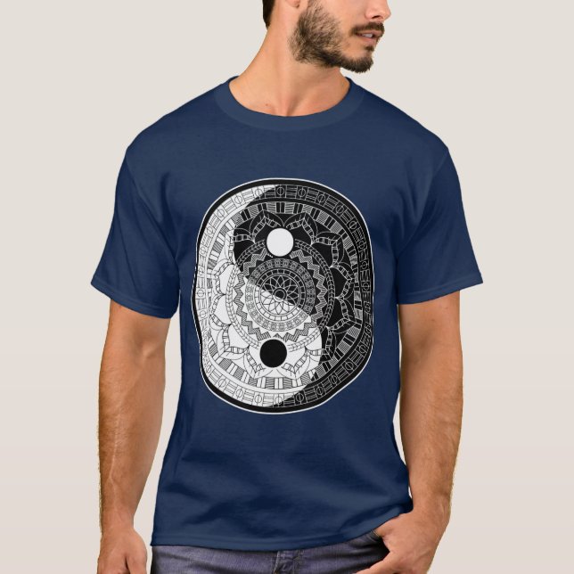 Camiseta Yin Yang Mandala - Geometria Sagrada (Frente)