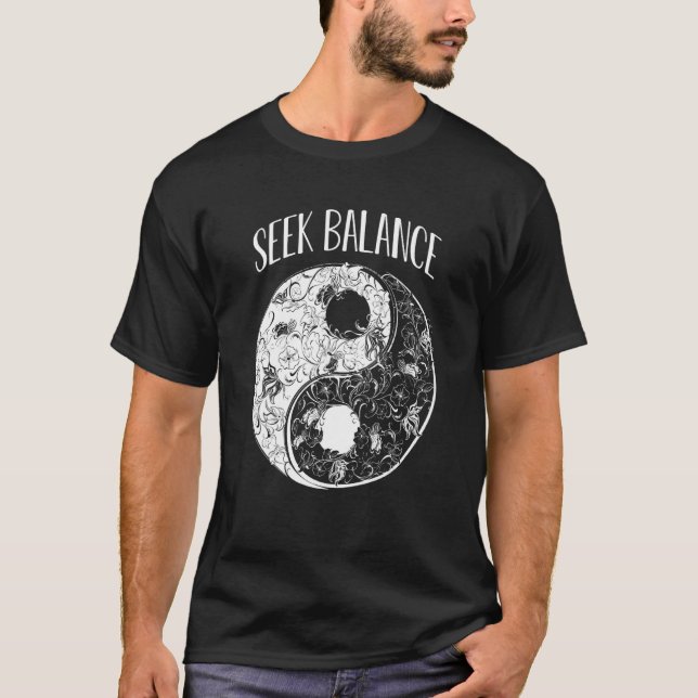 Camiseta Yin Yang Mandala Seek Balance Native American Sham (Frente)