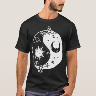 Camiseta Yin Yang Occulta Sol e Lua Preta e Branca