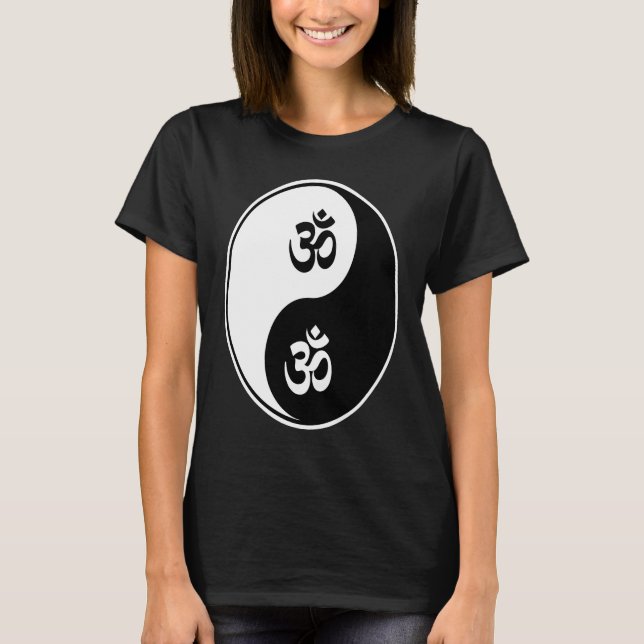 Camiseta Yin Yang Om Pranava Yoga Namaste Budista Zhen (Frente)
