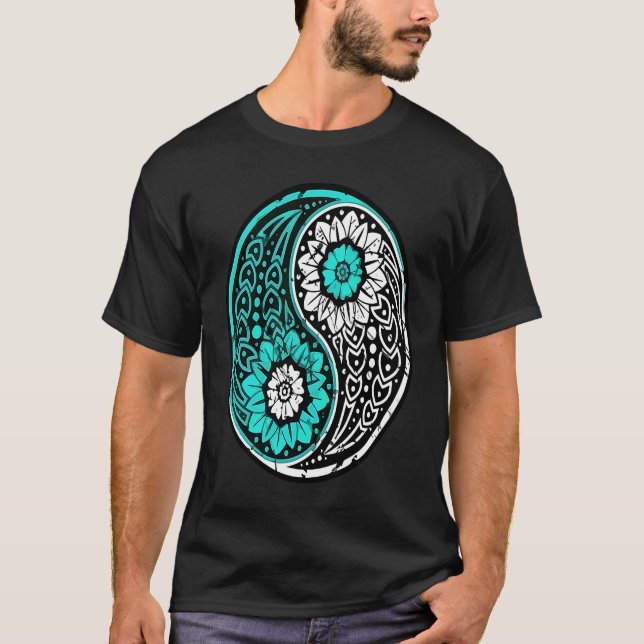 Camiseta Yin Yang Ornate Namaste Yoga Peace Mindfulness Med (Frente)