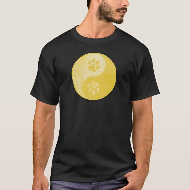 Camiseta Yin Yang Paw Dourado (Frente)