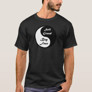 Camiseta Yin & Yang - pretos & branco: Compre o medo,