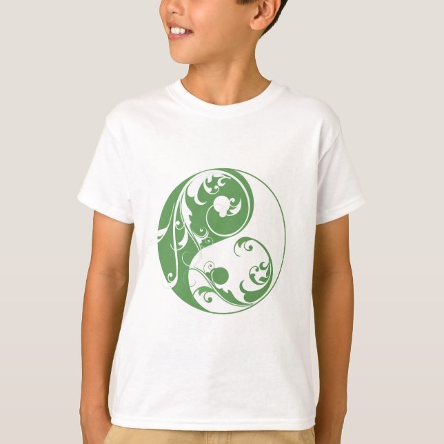Camiseta Yin & Yang Rolante (verde) (Frente)