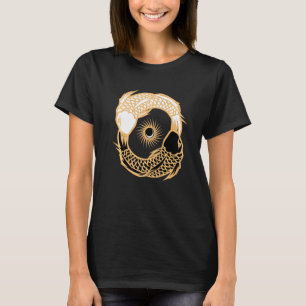 Camiseta Yin Yang Tai Chi Japonês Koi Fish Koi Carp Pond J