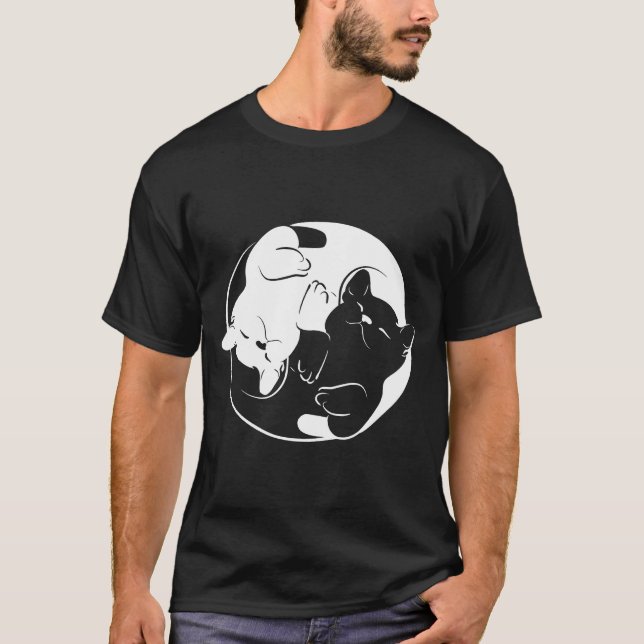 Camiseta Yin Yang Yoga Zen Cats Yoga Ca (Frente)