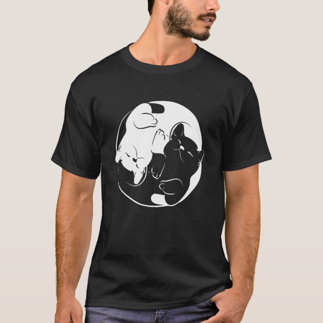Camiseta Yin Yang Yoga Zen Cats - Yoga Cat (Frente)