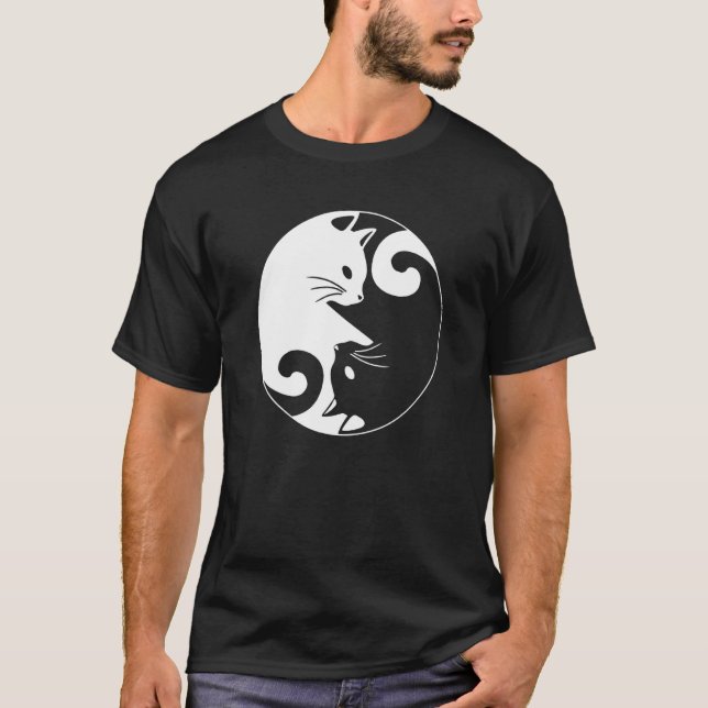Camiseta Yin Yang Yoga Zen Cute Cats for Cat  1 (Frente)