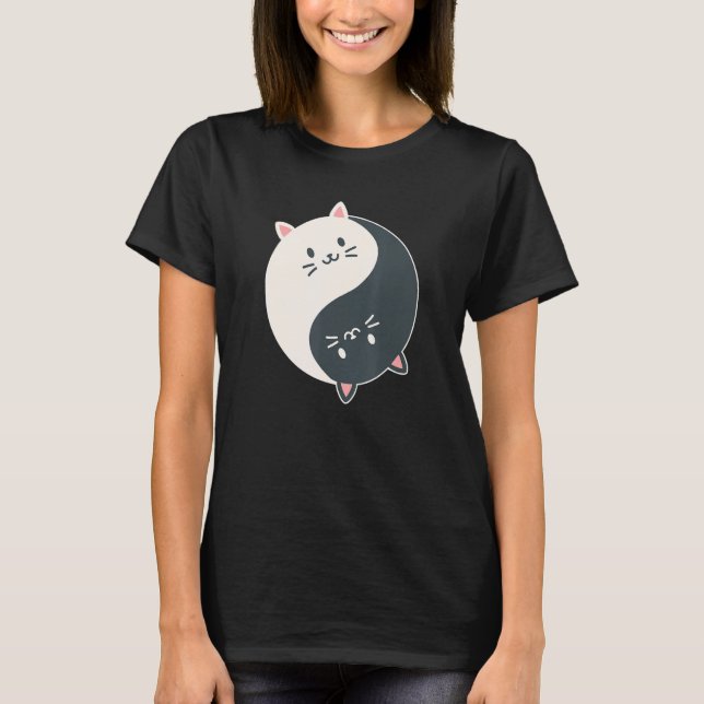 Camiseta Yin Yang Yoga Zen Cute Cats for Yoga  3 (Frente)