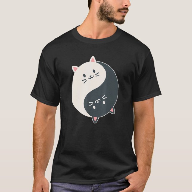 Camiseta Yin Yang Yoga Zen Cute Cats for Yoga  3 (Frente)