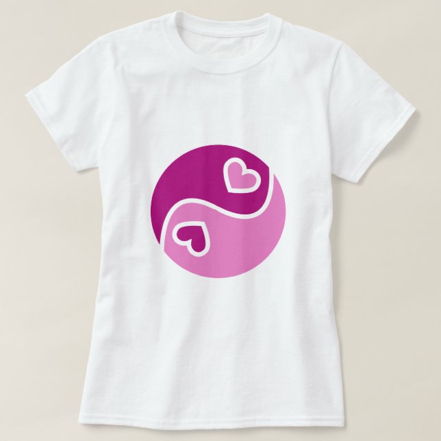 Camiseta Ying e Yang do amor (Frente do Design)