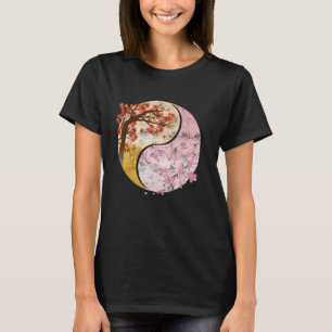Camiseta Ying e Yang Plantas Chinesas Sinalizam China Símbo