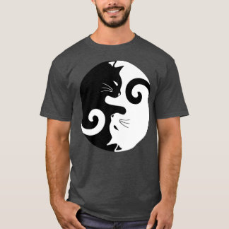 Camiseta Ying Yang Cats Black White