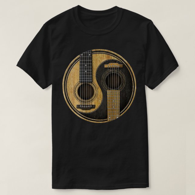 Camiseta Ying Yang Guitar Guitar Player Back (Frente do Design)