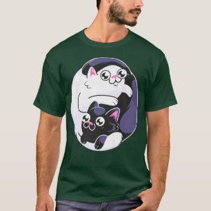 Camiseta Ying yang kittens gatinhos kawaii fofos, amante gó