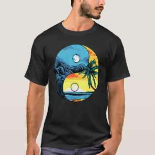 Camiseta Ying Yang Mountain And Beach Landscape, Summer Tr