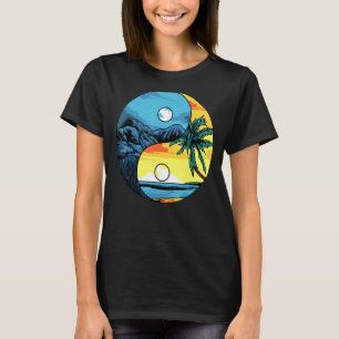 Camiseta Ying Yang Mountain And Beach Landscape, Summer Tr