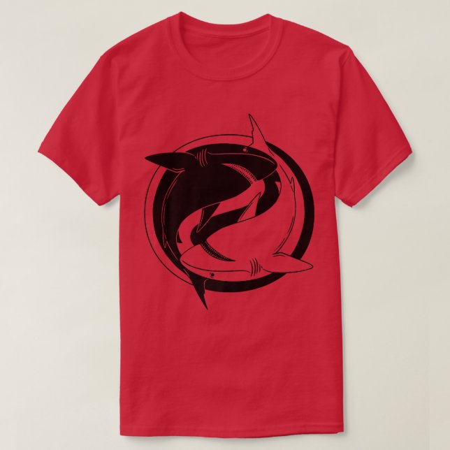 Camiseta Ying Yang Shark (Frente do Design)