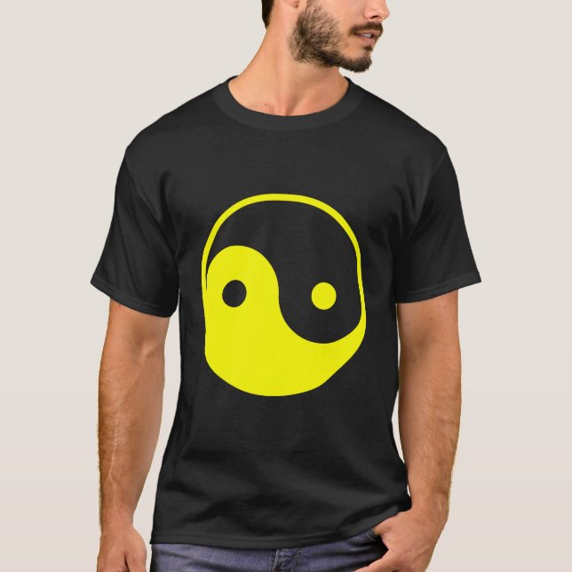 Camiseta ying-yang, símbolo, dia e noite (Frente)