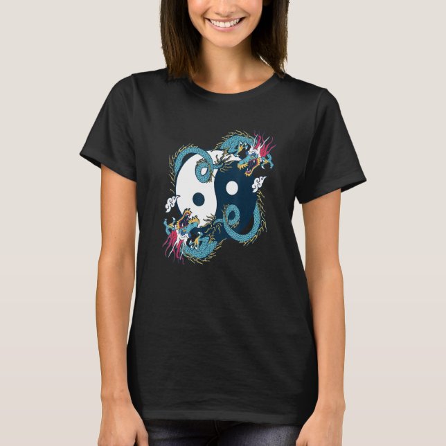 Camiseta Ying Yang  Tai Chi Dragon Design for Meditation  T (Frente)
