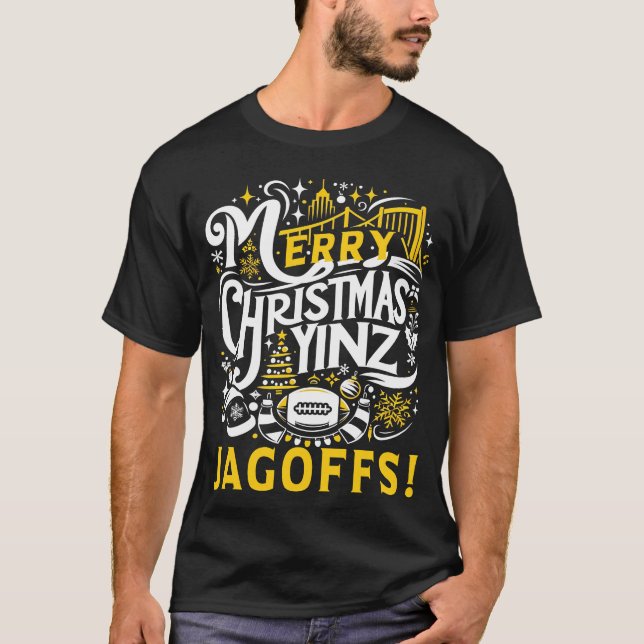 Camiseta Yinz Jagoff Christmas Pittsburgh Gift (Frente)