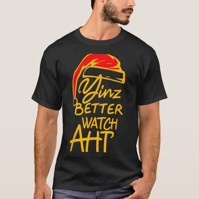 Camiseta Yinzer Christmas Ttsburgh Santa Yinz Better Watch  (Frente)