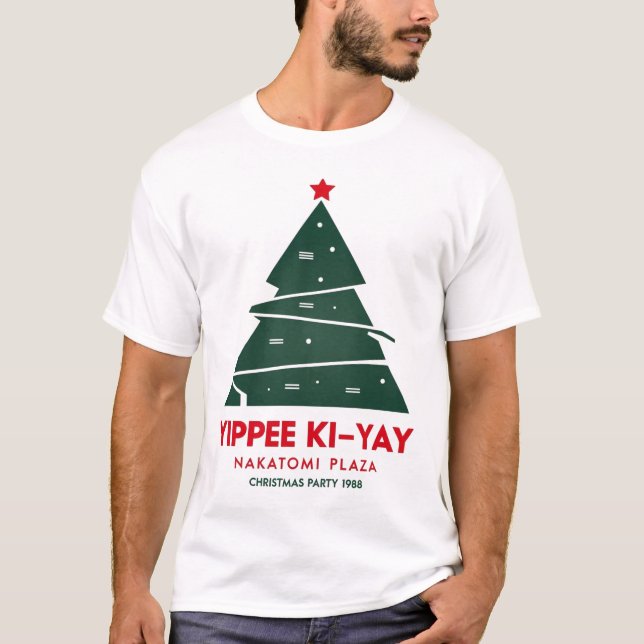 Camiseta Yippee Ki Yay Nakatomi plaza Electric christmas (Frente)